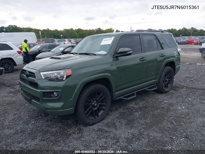 2022 Toyota 4Runner Trd Sport VIN: JTESU5JR7N6015361 Lot: 40466553