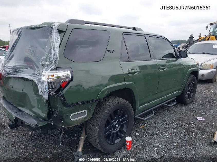 JTESU5JR7N6015361 2022 Toyota 4Runner Trd Sport