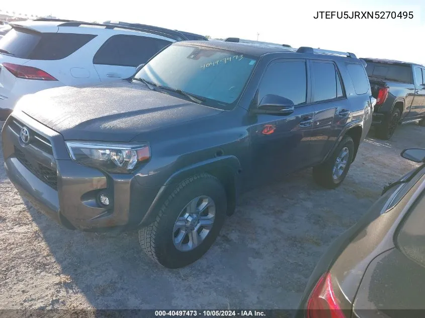 2022 Toyota 4Runner Sr5/Trd Sport/Trail/Sr5 P VIN: JTEFU5JRXN5270495 Lot: 40497473