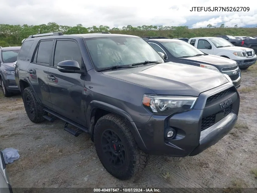 2022 Toyota 4Runner Sr5 Premium VIN: JTEFU5JR7N5262709 Lot: 40497547