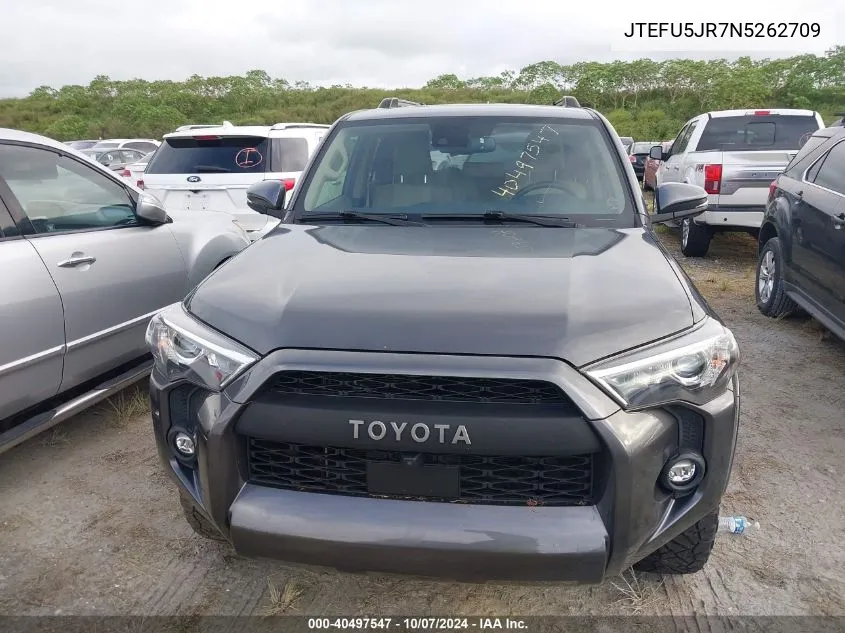 2022 Toyota 4Runner Sr5 Premium VIN: JTEFU5JR7N5262709 Lot: 40497547