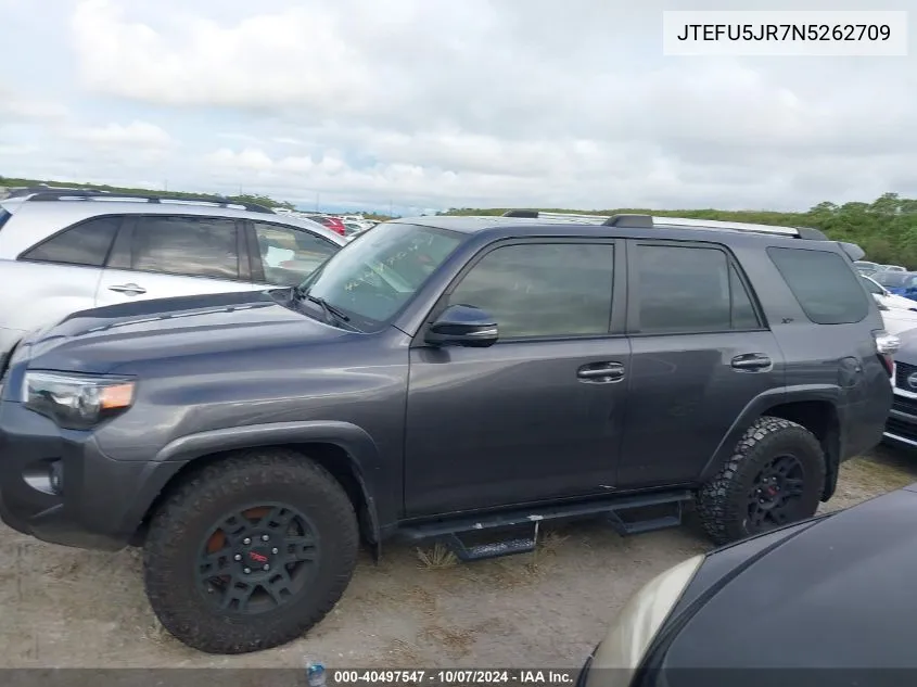 2022 Toyota 4Runner Sr5 Premium VIN: JTEFU5JR7N5262709 Lot: 40497547