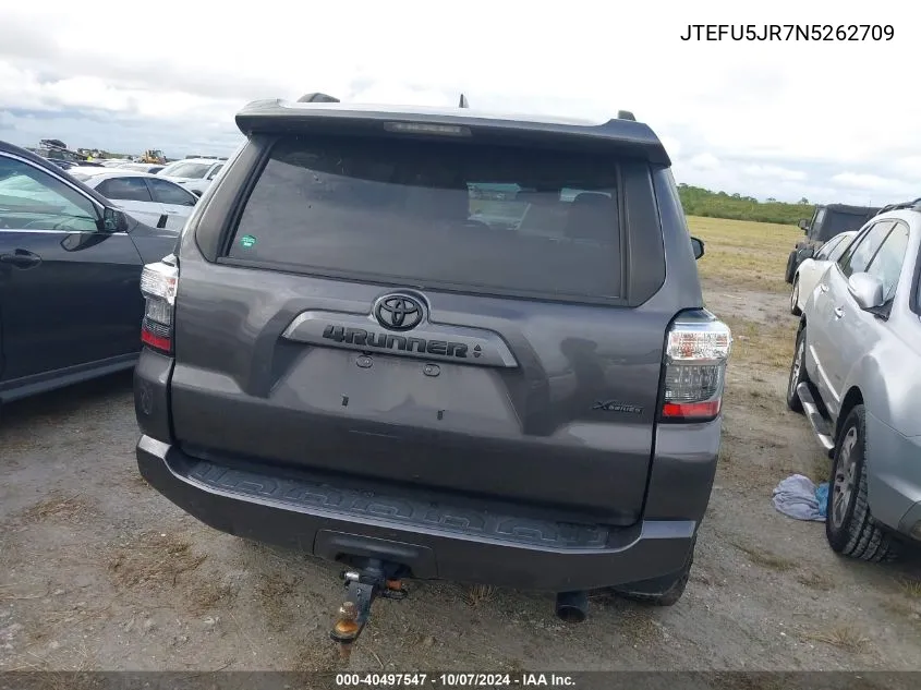 2022 Toyota 4Runner Sr5 Premium VIN: JTEFU5JR7N5262709 Lot: 40497547