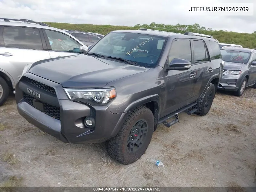 JTEFU5JR7N5262709 2022 Toyota 4Runner Sr5 Premium