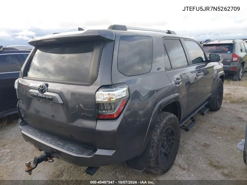 2022 Toyota 4Runner Sr5 Premium VIN: JTEFU5JR7N5262709 Lot: 40497547