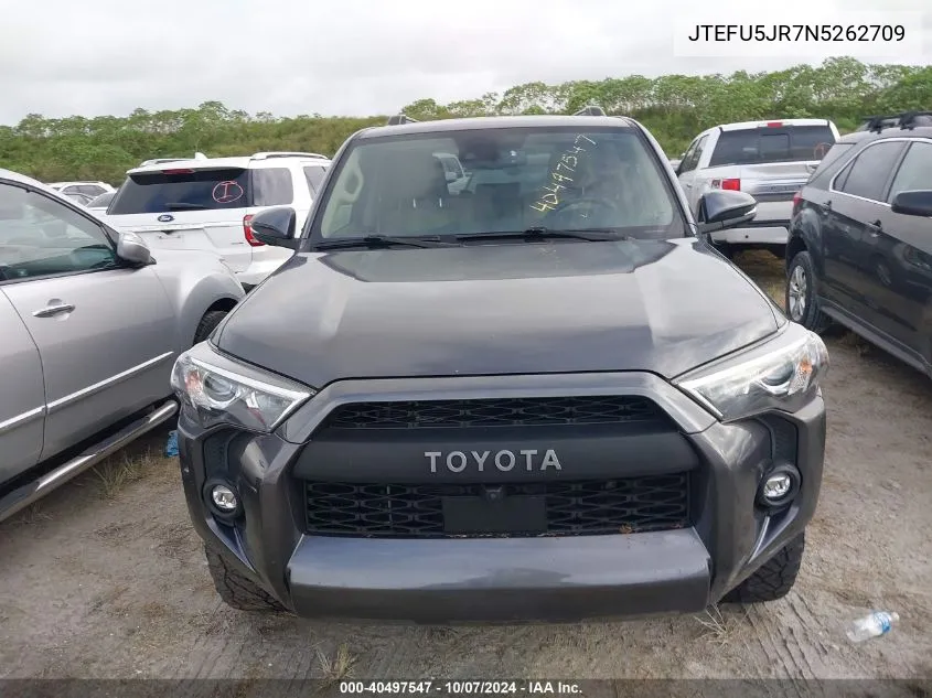 2022 Toyota 4Runner Sr5 Premium VIN: JTEFU5JR7N5262709 Lot: 40497547