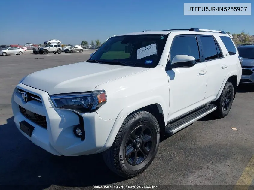 2022 Toyota 4Runner Sr5 VIN: JTEEU5JR4N5255907 Lot: 40507019