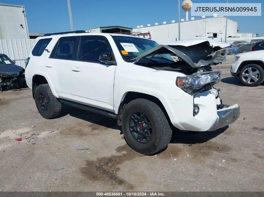 2022 Toyota 4Runner Trd Off Road Premium VIN: JTERU5JR5N6009945 Lot: 40536681