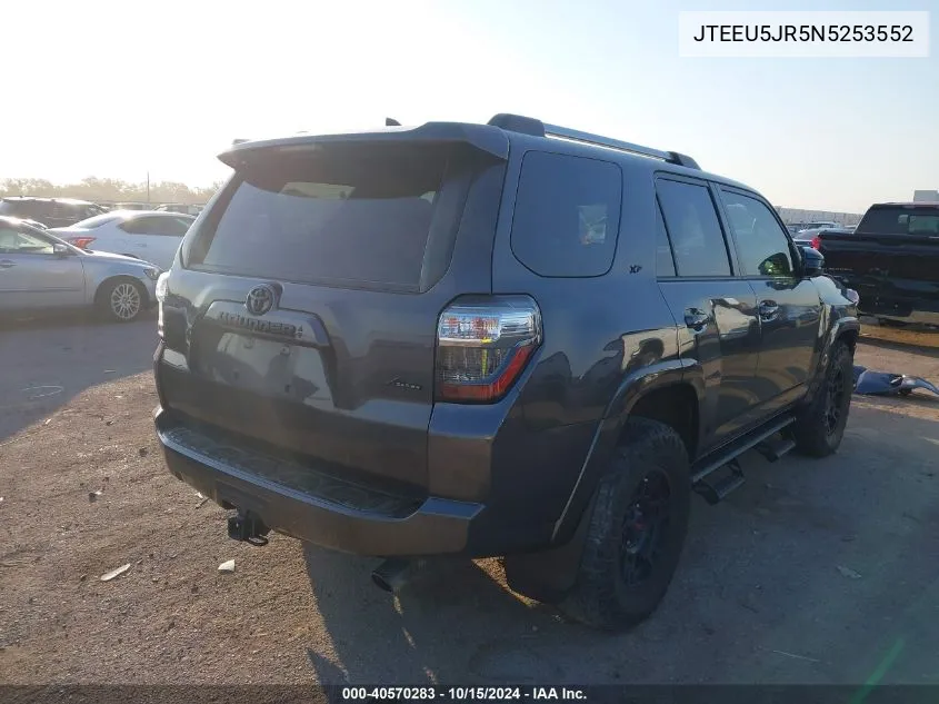 2022 Toyota 4Runner Sr5 VIN: JTEEU5JR5N5253552 Lot: 40570283