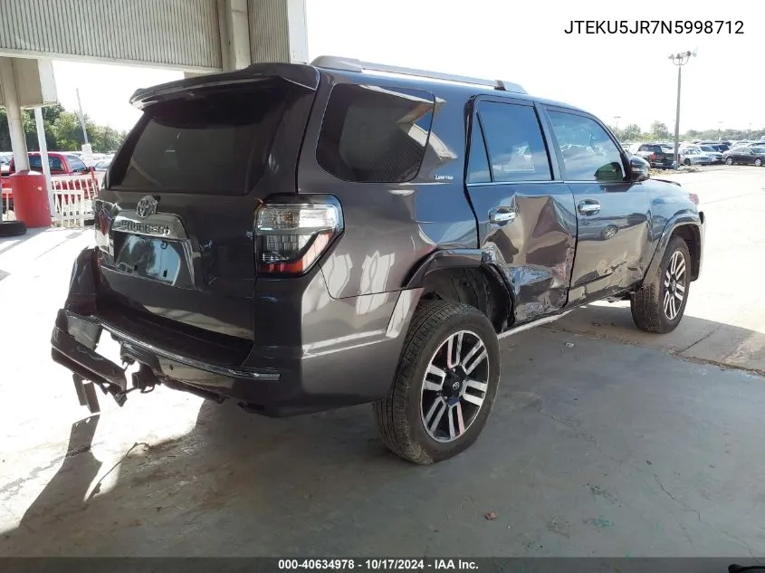 JTEKU5JR7N5998712 2022 Toyota 4Runner Limited