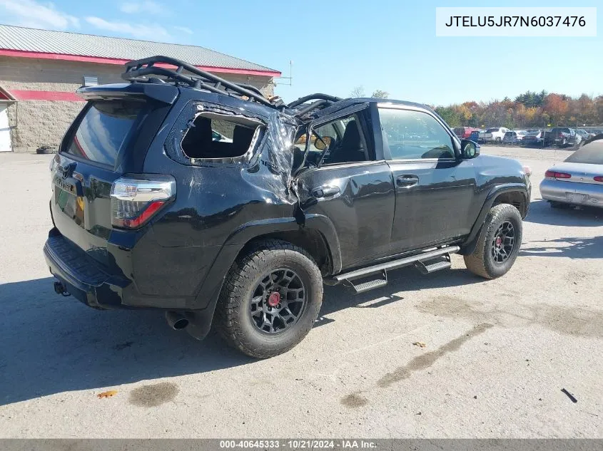 2022 Toyota 4Runner Trd Pro VIN: JTELU5JR7N6037476 Lot: 40645333