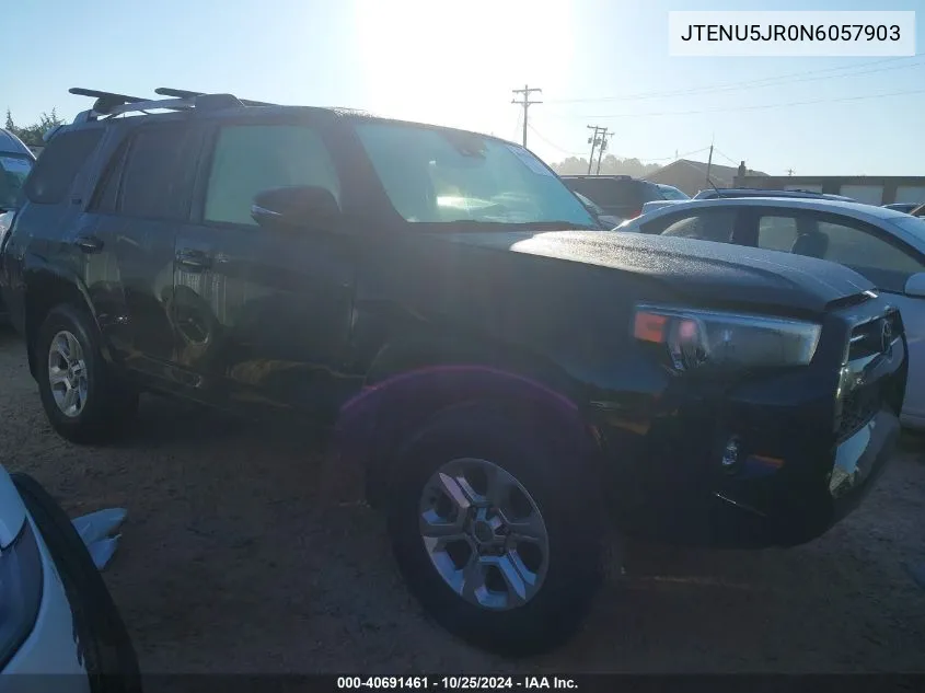 2022 Toyota 4Runner Sr5 Premium VIN: JTENU5JR0N6057903 Lot: 40691461