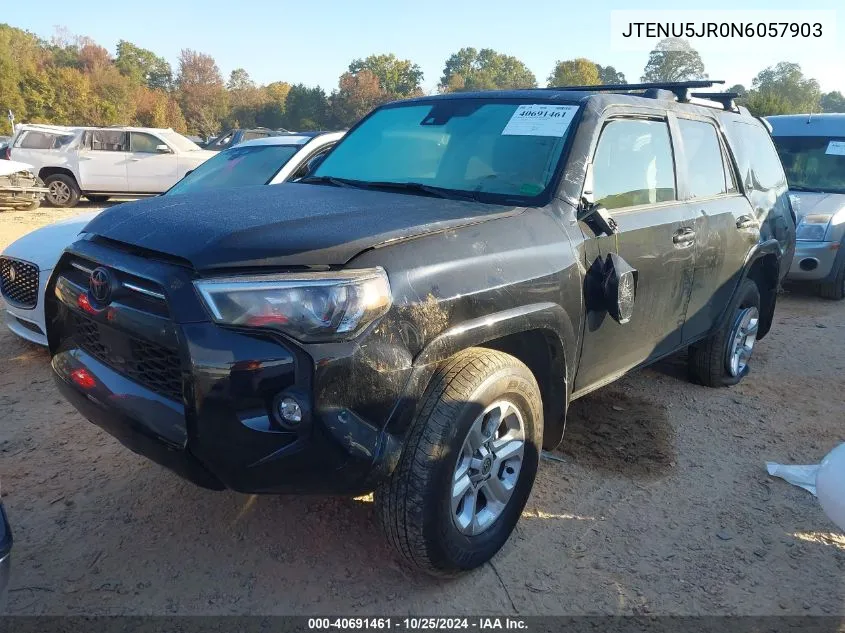 2022 Toyota 4Runner Sr5 Premium VIN: JTENU5JR0N6057903 Lot: 40691461