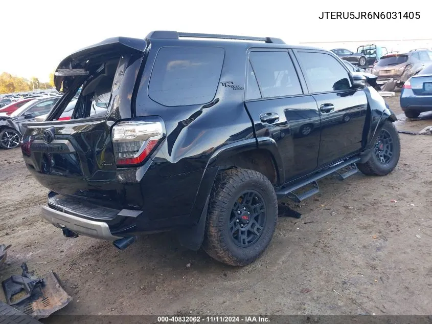 2022 Toyota 4Runner Trd Off Road Premium VIN: JTERU5JR6N6031405 Lot: 40832062