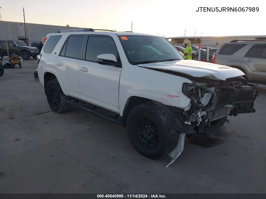 2022 Toyota 4Runner Sr5 Premium VIN: JTENU5JR9N6067989 Lot: 40840995