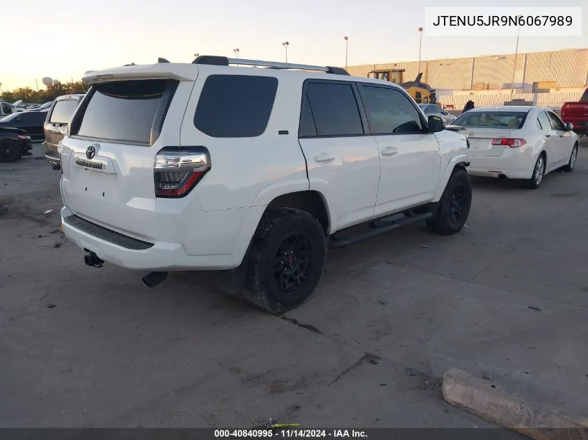 2022 Toyota 4Runner Sr5 Premium VIN: JTENU5JR9N6067989 Lot: 40840995