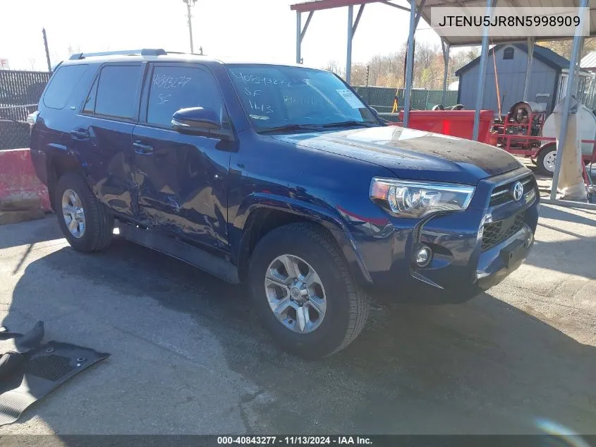 2022 Toyota 4Runner Sr5 Premium VIN: JTENU5JR8N5998909 Lot: 40843277