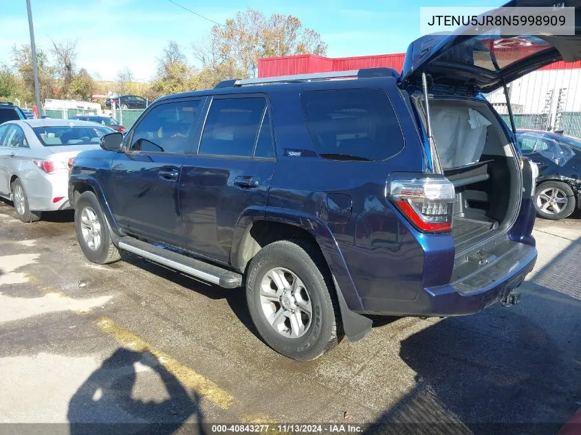 2022 Toyota 4Runner Sr5 Premium VIN: JTENU5JR8N5998909 Lot: 40843277