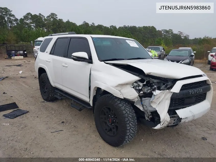 2022 Toyota 4Runner Sr5 Premium VIN: JTENU5JR6N5983860 Lot: 40843340