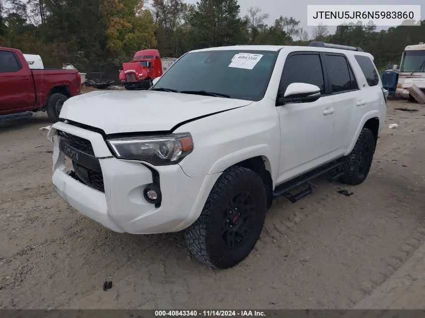 2022 Toyota 4Runner Sr5 Premium VIN: JTENU5JR6N5983860 Lot: 40843340