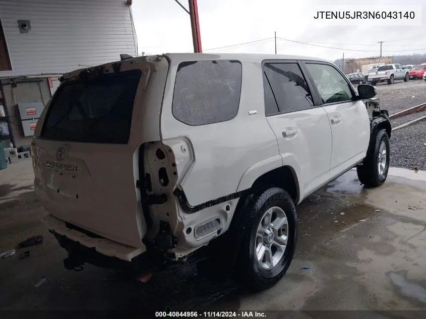 2022 Toyota 4Runner Sr5 Premium VIN: JTENU5JR3N6043140 Lot: 40844956