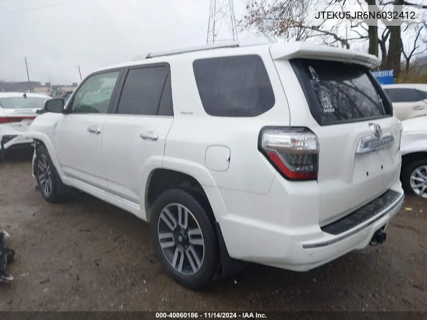 2022 Toyota 4Runner Limited VIN: JTEKU5JR6N6032412 Lot: 40860186