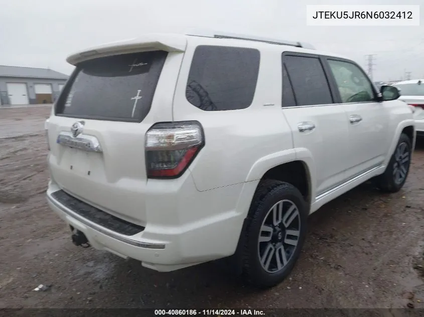 2022 Toyota 4Runner Limited VIN: JTEKU5JR6N6032412 Lot: 40860186