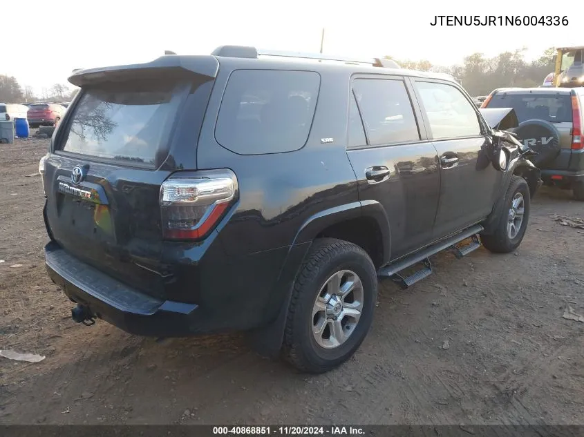 2022 Toyota 4Runner Sr5 Premium VIN: JTENU5JR1N6004336 Lot: 40868851