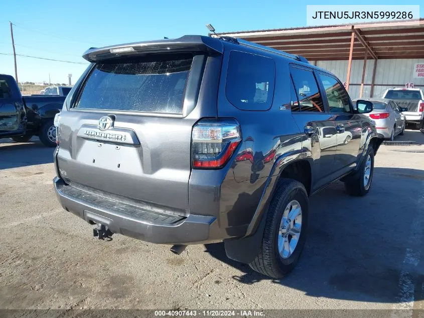 2022 Toyota 4Runner Sr5 Premium VIN: JTENU5JR3N5999286 Lot: 40907443