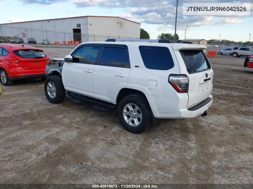 2022 Toyota 4Runner Sr5 Premium VIN: JTENU5JR9N6042526 Lot: 40919872