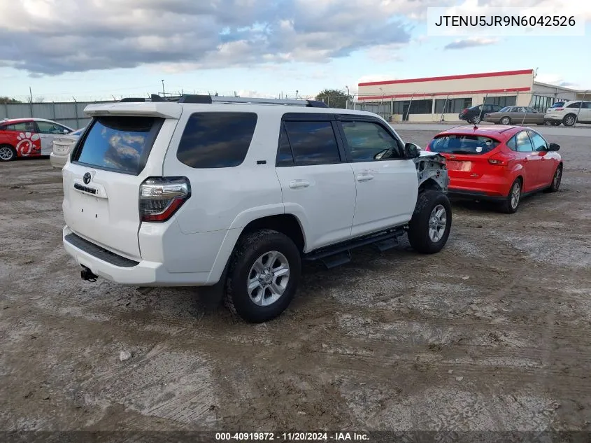 2022 Toyota 4Runner Sr5 Premium VIN: JTENU5JR9N6042526 Lot: 40919872