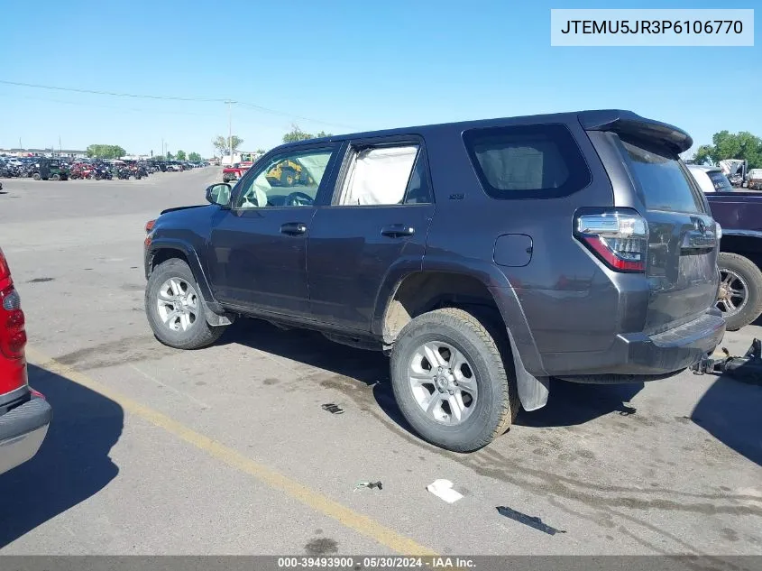 2023 Toyota 4Runner Sr5 VIN: JTEMU5JR3P6106770 Lot: 39493900