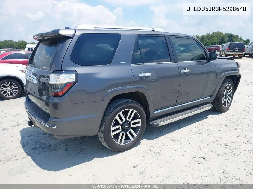 2023 Toyota 4Runner Limited VIN: JTEDU5JR3P5298648 Lot: 39866175