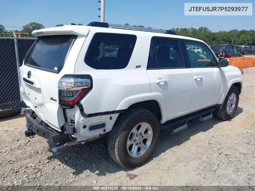 2023 Toyota 4Runner Sr5 Premium VIN: JTEFU5JR7P5293977 Lot: 40274217