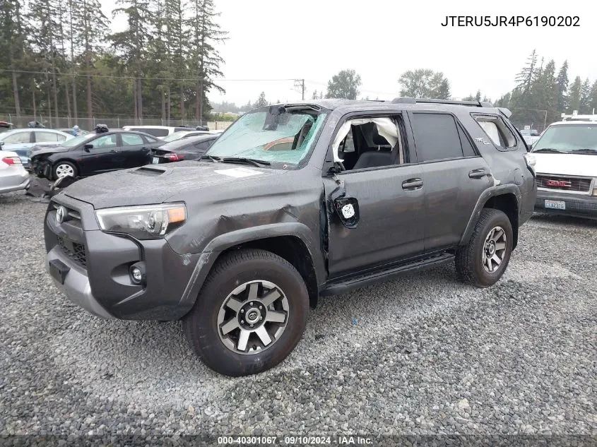 2023 Toyota 4Runner Se/Sr5 Premium/Limited/Trd Sport/Trd Off Road/Trd Off Road Prem/Trd Pro VIN: JTERU5JR4P6190202 Lot: 40301067