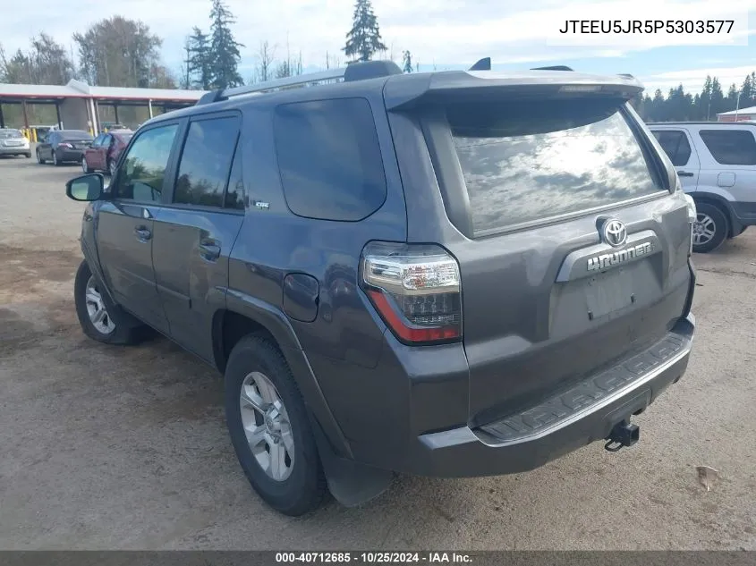 2023 Toyota 4Runner Sr5 VIN: JTEEU5JR5P5303577 Lot: 40712685