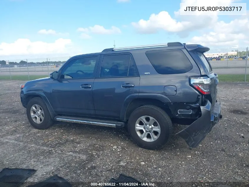 2023 Toyota 4Runner Sr5 Premium VIN: JTEFU5JR0P5303717 Lot: 40765622