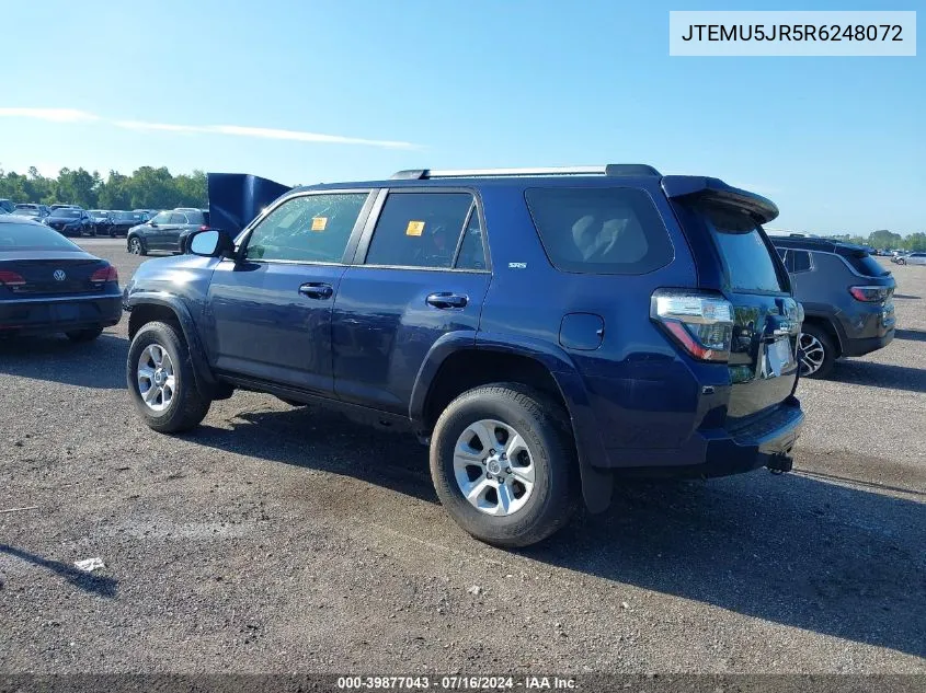 2024 Toyota 4Runner Sr5 VIN: JTEMU5JR5R6248072 Lot: 39877043