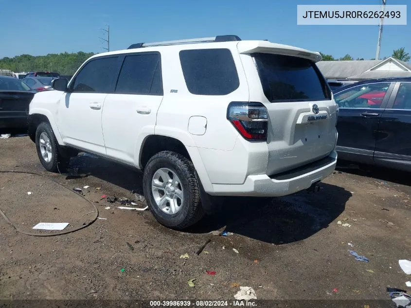 2024 Toyota 4Runner Sr5 VIN: JTEMU5JR0R6262493 Lot: 39986939