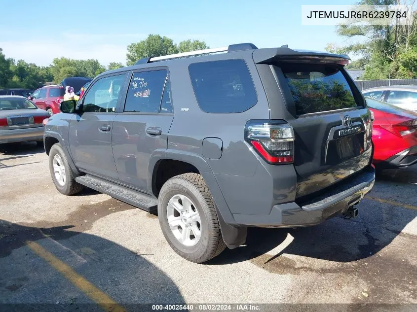 2024 Toyota 4Runner Sr5 VIN: JTEMU5JR6R6239784 Lot: 40025440