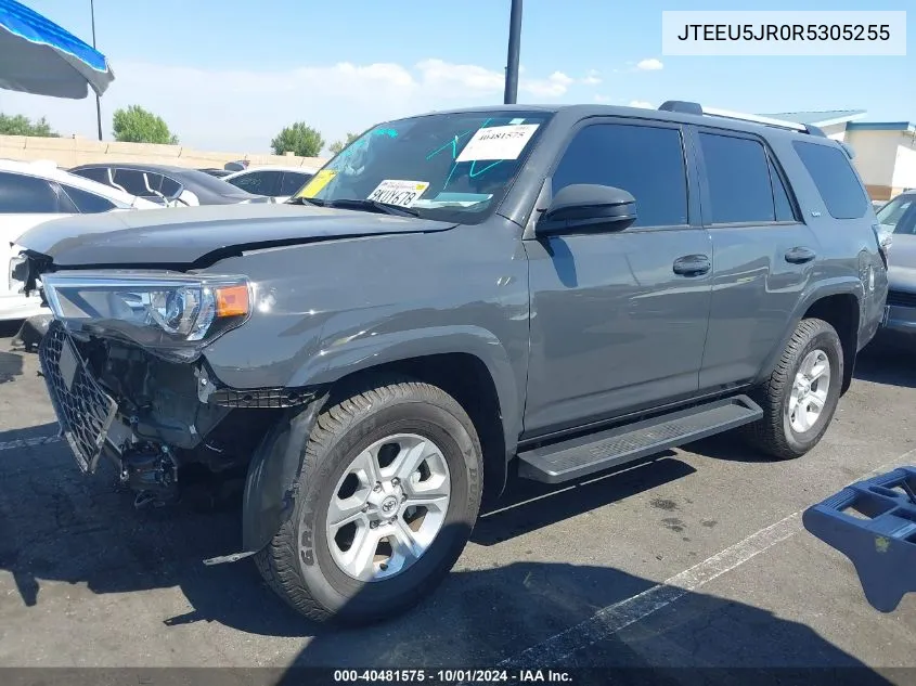 2024 Toyota 4Runner Sr5 VIN: JTEEU5JR0R5305255 Lot: 40481575