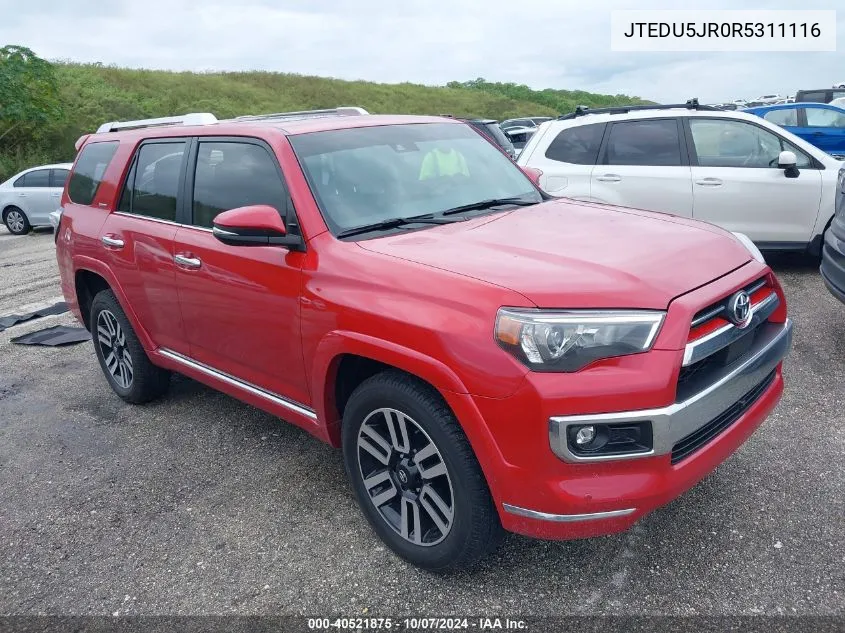 2024 Toyota 4Runner Limited VIN: JTEDU5JR0R5311116 Lot: 40521875