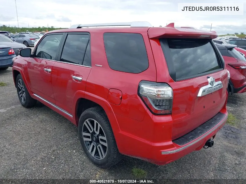 2024 Toyota 4Runner Limited VIN: JTEDU5JR0R5311116 Lot: 40521875