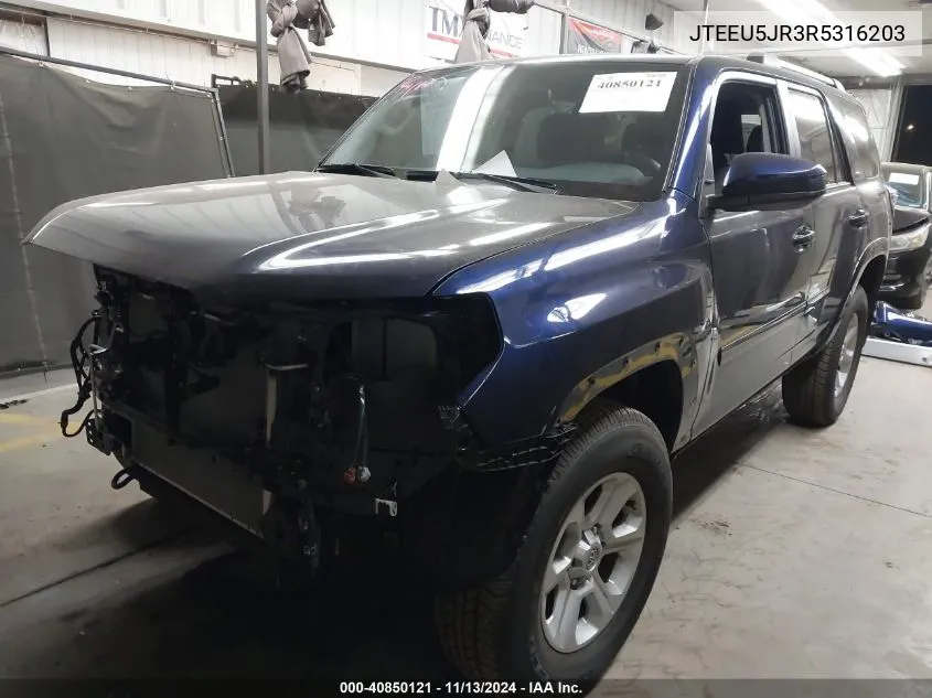 2024 Toyota 4Runner Sr5 VIN: JTEEU5JR3R5316203 Lot: 40850121