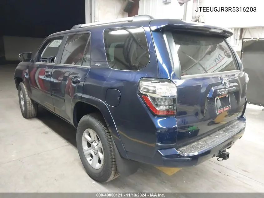 2024 Toyota 4Runner Sr5 VIN: JTEEU5JR3R5316203 Lot: 40850121