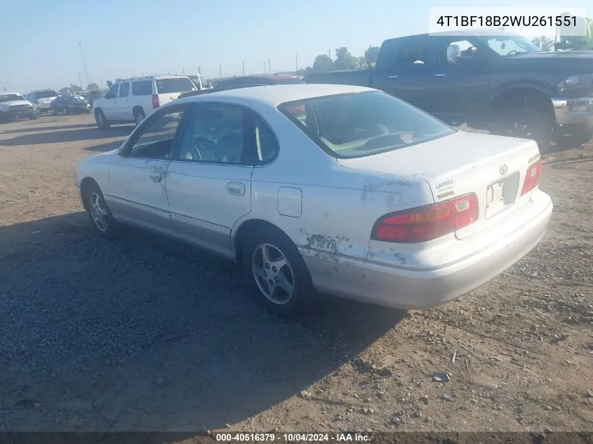 1998 Toyota Avalon Xls VIN: 4T1BF18B2WU261551 Lot: 40516379