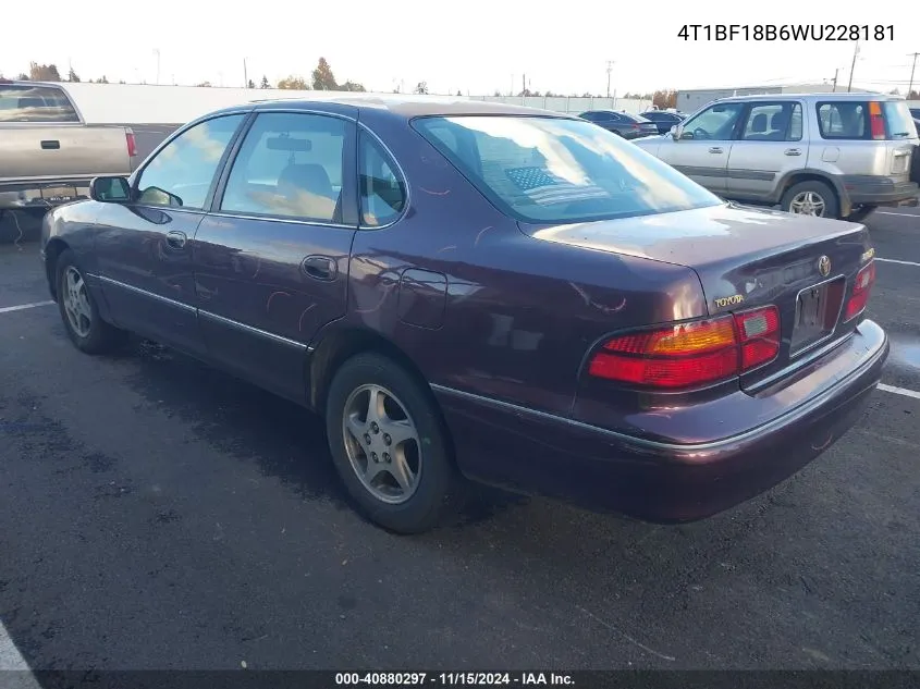 1998 Toyota Avalon Xl VIN: 4T1BF18B6WU228181 Lot: 40880297