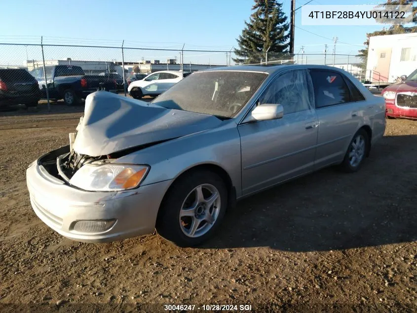 2000 Toyota Avalon Xl/Xls VIN: 4T1BF28B4YU014122 Lot: 30046247