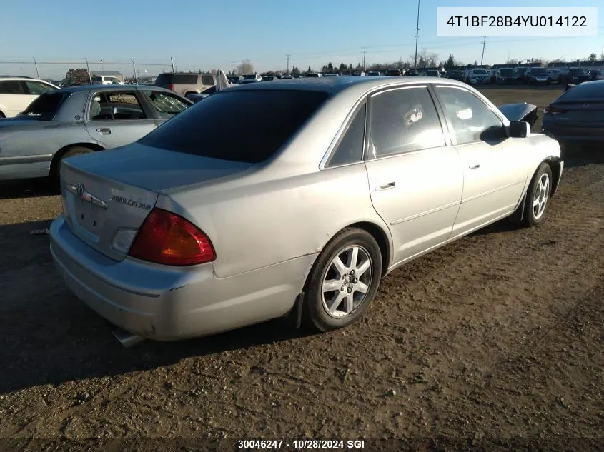 2000 Toyota Avalon Xl/Xls VIN: 4T1BF28B4YU014122 Lot: 30046247