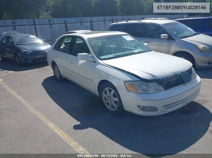 2000 Toyota Avalon Xls VIN: 4T1BF28B0YU028146 Lot: 39644198